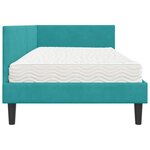 vidaXL Cadre de lit d'angle avec matelas 2 pc Turquoise 90 x 200 cm