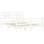 vidaXL Cadre de lit avec tête de lit blanc 160x200 cm bois massif