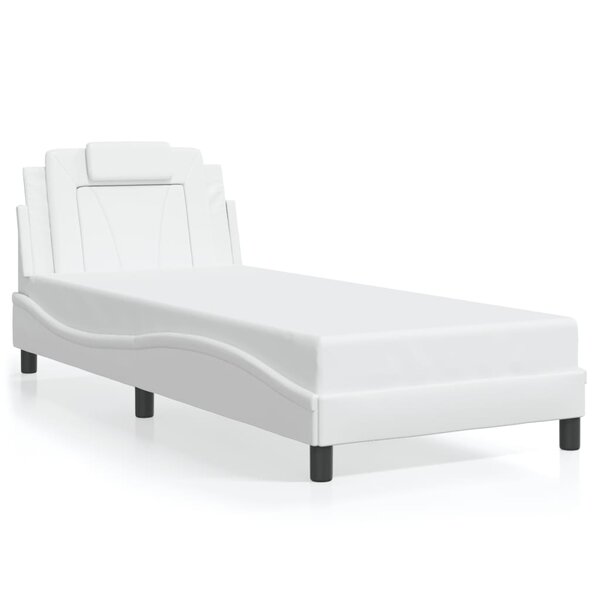vidaXL Cadre de lit Viana sans matelas blanc 90x190 cm similicuir