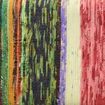 vidaXL Banc multicolore 160 cm tissu chindi et bois de manguier massif
