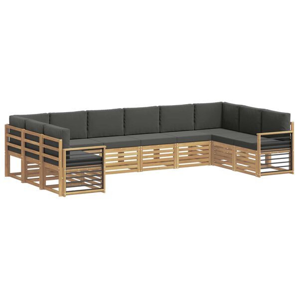 vidaXL Ensemble de canapés d'extérieur 10 pc Blanc et anthracite