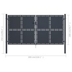 vidaXL Portail de jardin Acier 300 x 200 cm Anthracite