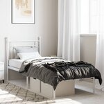 vidaXL Cadre de lit métal sans matelas avec tête de lit blanc 75x190cm