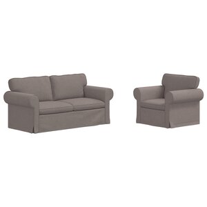 vidaXL Canapé 2 Pièces Taupe 175 x 82 x 80 cm tissu