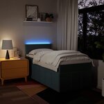vidaXL Sommier à lattes de lit avec matelas Bleu 90x190 cm Tissu