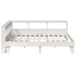 vidaXL Lit bibliothèque sans matelas blanc 200x200 cm bois pin massif