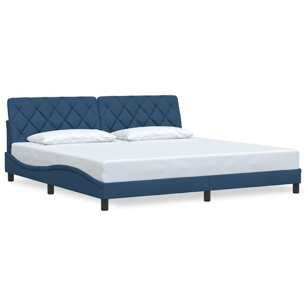 vidaXL Cadre de lit sans matelas bleu 200x200 cm tissu