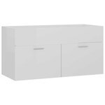 vidaXL Ensemble de meubles de salle de bain 2 Pièces blanc brillant