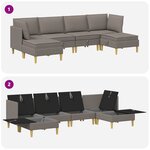 vidaXL Canapé modulaire avec rangement 6 Pièces Taupe Tissu