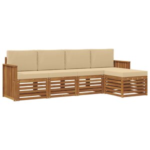vidaXL Ensemble de canapés d'extérieur 5 pc Naturel et Beige