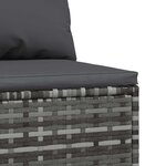 vidaXL Canapés centraux de jardin et coussins 2Pièces Gris Résine tressée