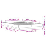 vidaXL Cadre de lit sonoma gris 120x190 cm bois d'ingénierie