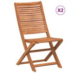 vidaXL Chaises pliantes de jardin lot de 2 bois d'acacia solide
