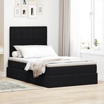 vidaXL Lit avec rangement et matelas Noir 120 x 190 cm Velours