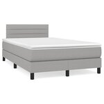 vidaXL Sommier à lattes de lit et matelas gris clair 120x190 cm tissu