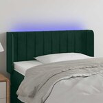 vidaXL Tête de lit à LED Vert foncé 93x16x78/88 cm Velours