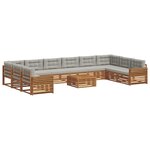 vidaXL Ensembles de canapés 11 pc Gris Naturel et Clair