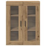 vidaXL Meuble mural avec portes en verre  Chêne fait main 69.5x34x90 cm