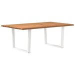 vidaXL Table à manger et bord naturel bois massif chêne