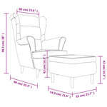 vidaXL Fauteuil à oreilles avec tabouret bordeaux velours