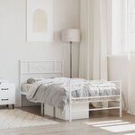 vidaXL Cadre de lit métal avec tête de lit/pied de lit blanc 90x200 cm