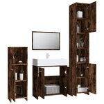 vidaXL Ensemble de meubles de salle de bain 4 Pièces Chêne fumé Bois