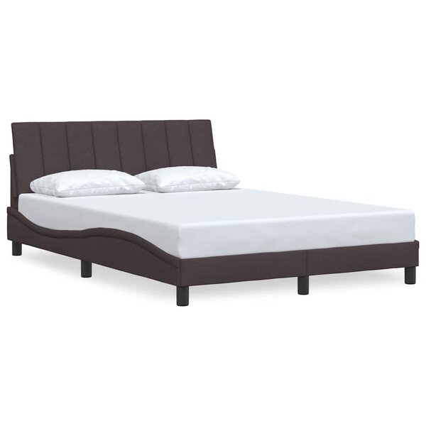 vidaXL Cadre de lit sans matelas marron foncé 140x190 cm tissu