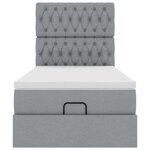 vidaXL Lit ottoman avec matelas et LED Gris clair 80x200cm tissu