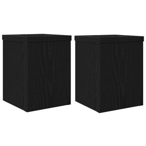 vidaXL Support de Plante 2 Pièces Chêne noir 15 x 15 x 20 cm