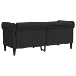vidaXL Canapé Chesterfield 2 places noir tissu