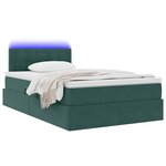 vidaXL Lit avec rangement et LED Vert foncé 120 x 200 cm Velours