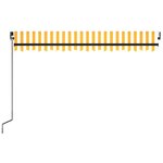 vidaXL Auvent manuel rétractable avec LED 450x300 cm Jaune et blanc