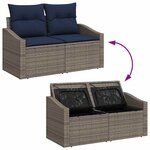 vidaXL Ensemble de canapé de jardin 8 Pièces Gris Poly rotin