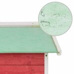 vidaXL Garage de tondeuse à gazon 72x87x50 cm Rouge et blanc Sapin