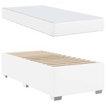 vidaXL Cadre de lit avec matelas Blanc 90 x 200 cm tissu