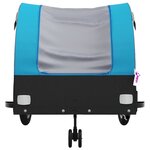 vidaXL Remorque de vélo noir et bleu 45 kg fer