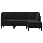 vidaXL Ensemble de meubles pour le salon 4 Pièces Noir Velours