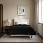vidaXL Duvet d'hiver Noir 155 x 220 cm Microfibre et polaire Teddy