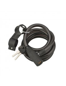 THIRARD - Antivol à clé Twisty  câble acier  vélo  12mmx1.8m  2 clés  noir - THIRARD