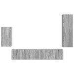 vidaXL Ensemble meuble TV 4 Pièces Gris Sonoma Bois d'ingénierie