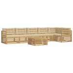 vidaXL Ensemble de canapés d'extérieur 7 pc Blanc et Beige Polyester
