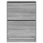 vidaXL Armoire à chaussures 2 tiroirs rabattables sonoma gris