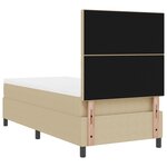vidaXL Lit à ressort avec matelas et lumière LED verte grise en velours corduroy