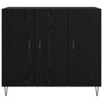 vidaXL Buffet Chêne noir 90 x 34 x 80 cm Bois d'ingénierie