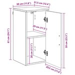 vidaXL Cabinet de salle de bain Montage mural Blanc 39 x 23.5 x 65 cm