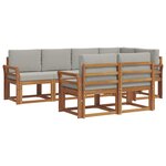 vidaXL Ensemble de canapés d'extérieur 7 pc Gris Naturel et Clair