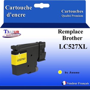 T3AZUR - Toner compatible avec Brother MFC-J4350DW  MFC-J4550DW  MFC-J6760DW remplace Brother LC527 XL Jaune