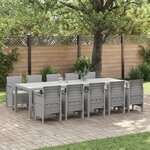 Ensemble de Salle à Manger de Jardin vidaXL de 11 Pièces avec Coussins Gris Clair Poly Rattan