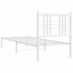 vidaXL Cadre de lit métal sans matelas avec tête de lit blanc 75x190cm