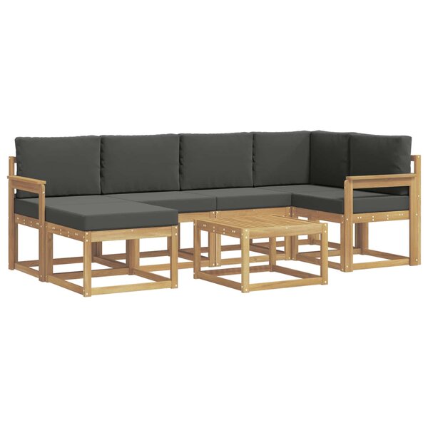 vidaXL Ensemble de canapés d'extérieur 7 pc Blanc et anthracite